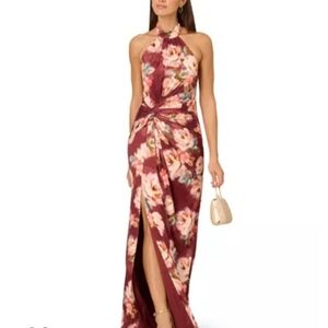 Adriana New York Burgundy Floral Maxi Dress